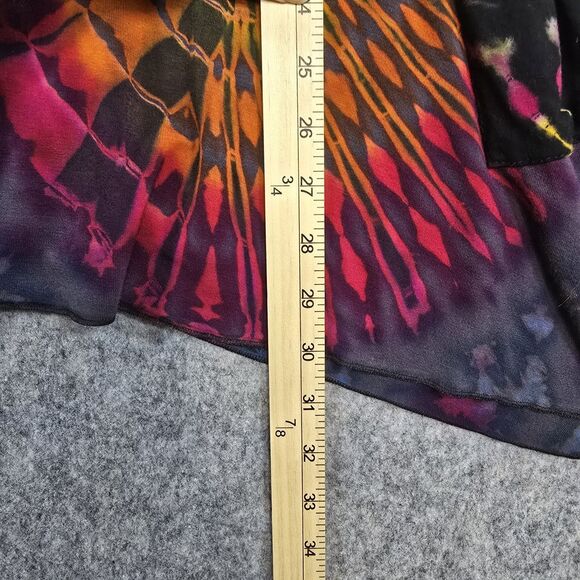 Greater Good Womens Sz L XL Tunic Top Blouse Artsy Boho Hippie Colorful Tie Dye - Picture 8 of 9